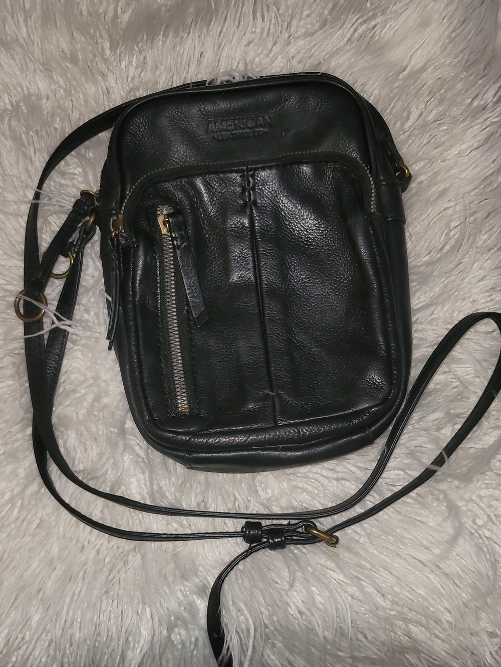 American Leather Co Black Leather Small Messenger Crossbody